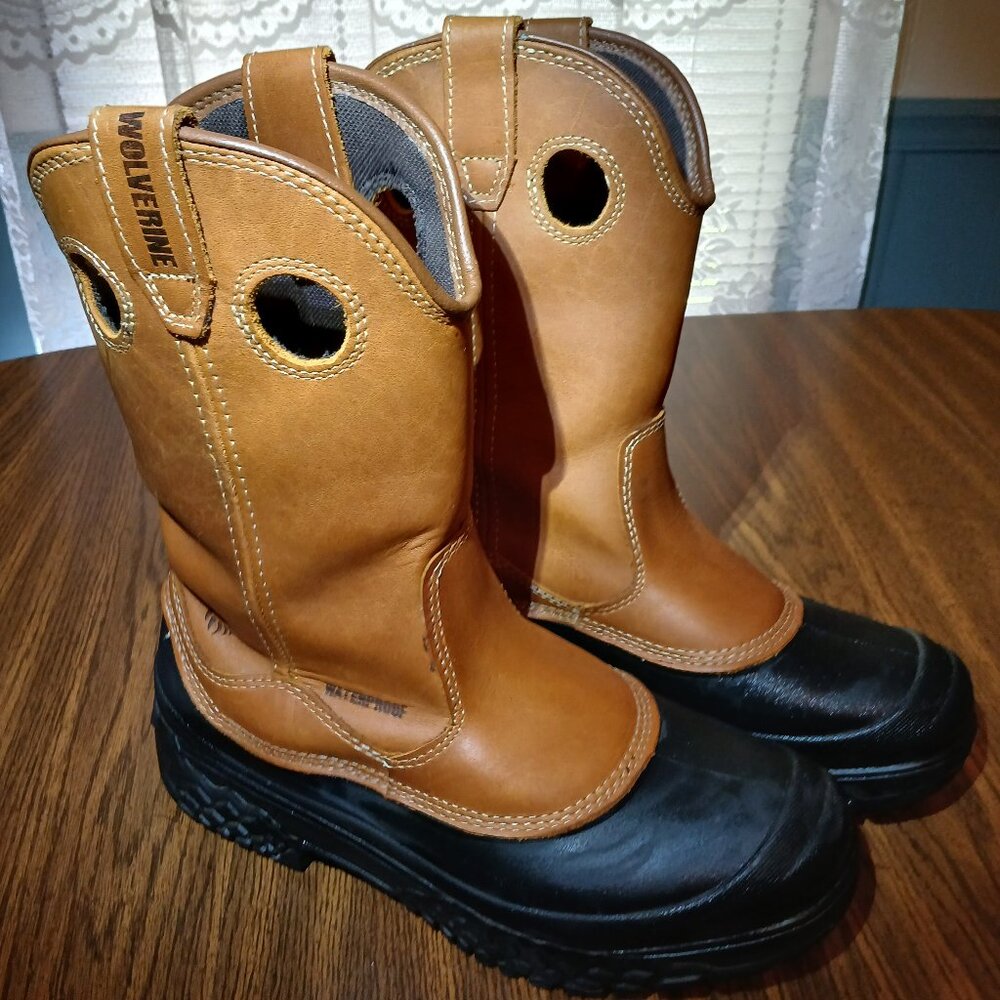 Mens 9.5M Wolverine Pull On Waterproof Composite Steel Toe Work Boots  W05699